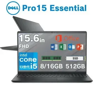 DELL Pro15 Essential Core3 100U 1.2-4.7GHz,8GB,SSD 512GB,15.6" IPS FHD 120Hz,RUS,BLACK