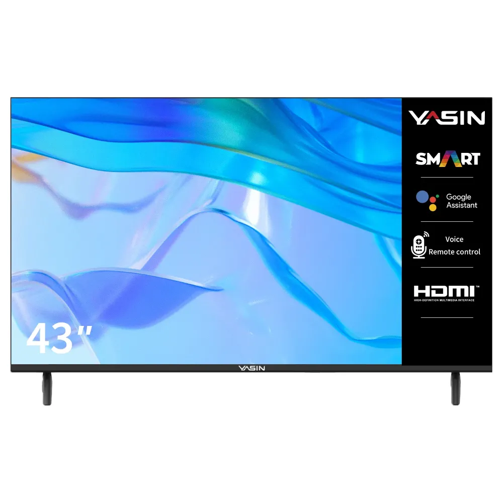 YASIN LED TV 43E9000 43" HD 1920x1080,450 cd/m2 Smart 1000000:1 6ms DVB-T2/C/S2 2xHDMI,USB,WIFI