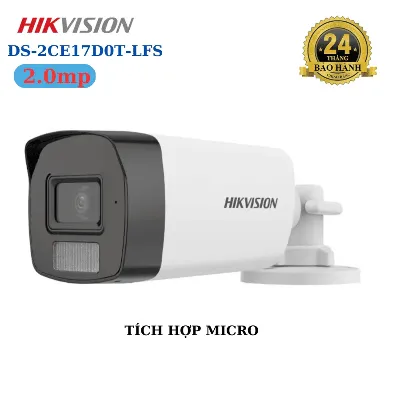 HD-TVI camera HIKVISION DS-2CE17D0T-LFS(2.8mm) цилиндр,уличная 2MP,IR/LED 40M,MIC