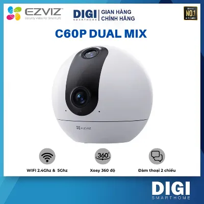 IP camera EZVIZ C60P DUAL 2K кубич 4MP,4mm,IR 10M,WiFi,microSD,MIC-SPEAK,ПОВОРОТ CS-C60p-R100-8H33W