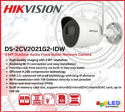IP camera HIKVISION DS-2CV2021G2-IDW (W) (2.8mm)(O-STD) цилиндр,уличн 2MP,IR 30M,WiFi,MIC/SP,microSD