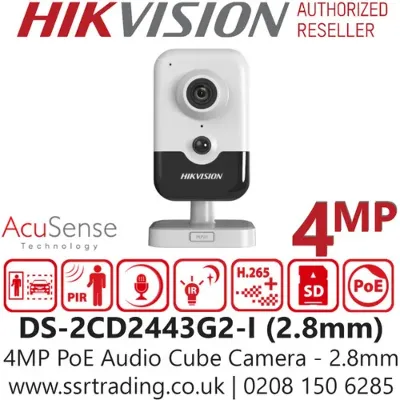 IP camera HIKVISION DS-2CD2443G2-I(2.8mm)(O-STD) кубическая 4MP,IR 10M,PoE,microSD,MIC/SP,PIR