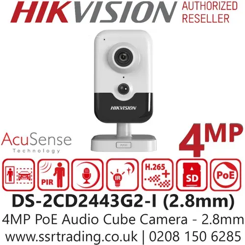 IP camera HIKVISION DS-2CD2443G2-I(2.8mm)(O-STD) кубическая 4MP,IR 10M,PoE,microSD,MIC/SP,PIR