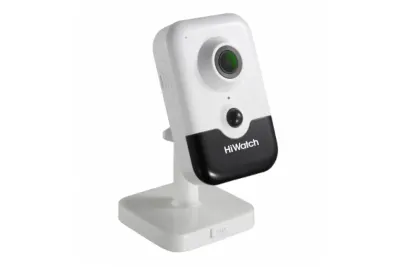 IP camera HIWATCH DS-I414(C)(2.8mm) кубическая 4MP,IR 10M,PoE,microSD,MIC-SPEAK,PIR