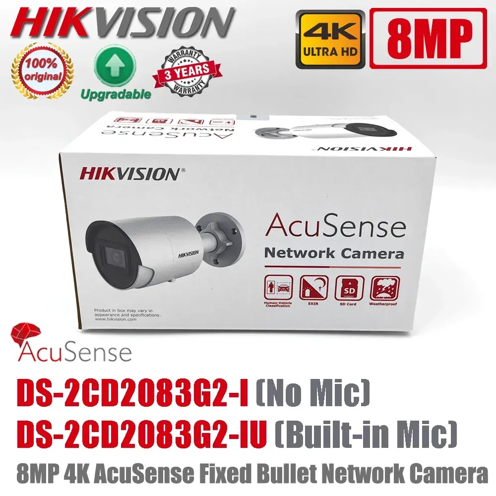 IP camera HIKVISION DS-2CD2083G2-I(2.8mm)(O-STD) цилиндр,уличная 8MP,IR 40M,MicroSD,AcuSense