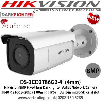 IP camera HIKVISION DS-2CD2T86G2-4I(C) (2.8mm)(O-STD)цилиндр,уличн 8MP,IR 80M,MicroSD,AcuSense
