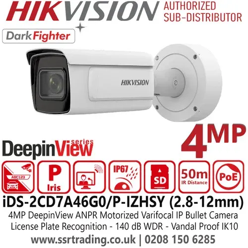 IP camera HIKVISION iDS-2CD7A46G0/P-IZHS(2.8-12mm)(C) цилиндр,уличн 4MP,IR 50M,MicroSD,ANPR