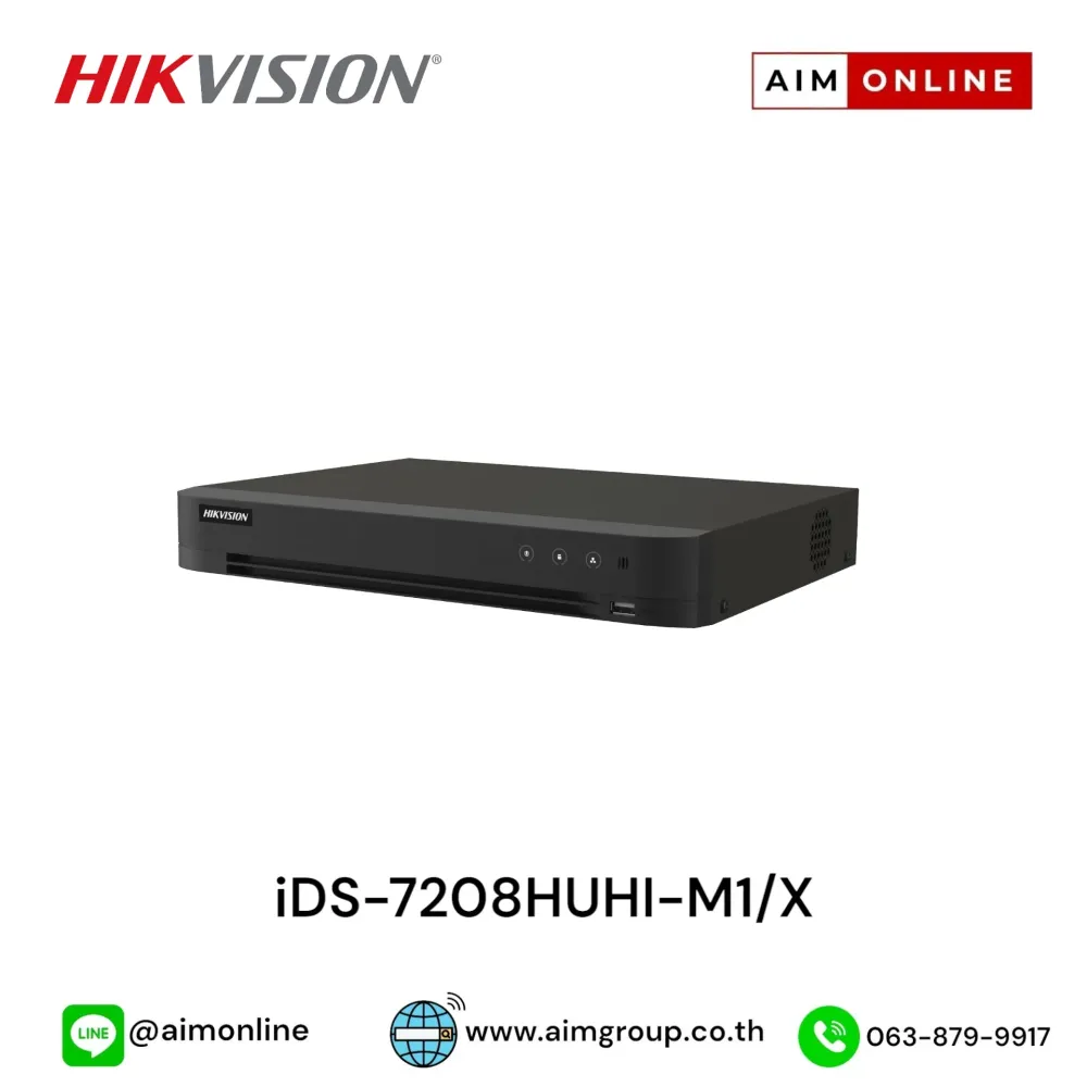 HDVR HIKVISION iDS-7208HUHI-M1/X  (1,5ch@8MP/8ch@5MP,8+8 IP/8MP,1HDD upto 10TB,H.265,AOC)