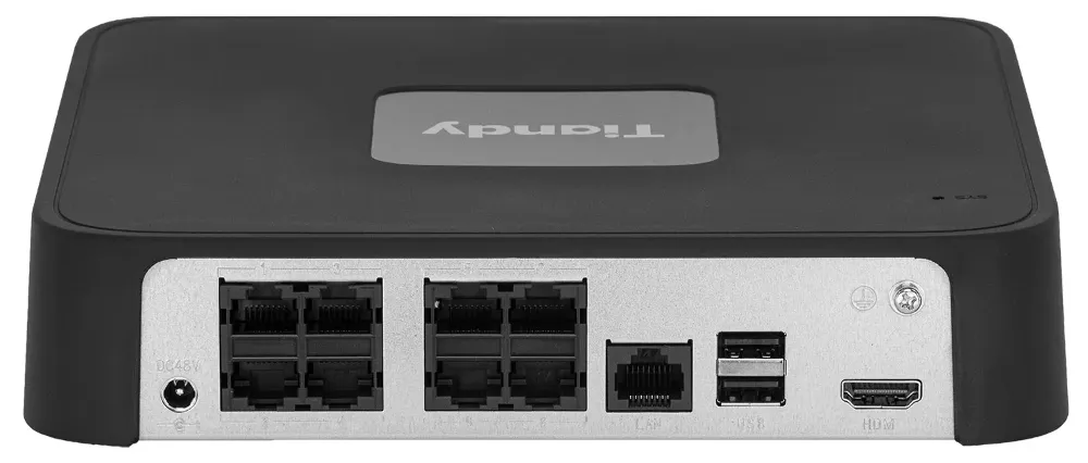 NVR  TIANDY TC-R3108 Spec: I/B/P8/C/Eu/L/S (40mbps,8 IP,8 PoE,1ch/6MP,4ch@1080P,1HDD upto 6TB,H.265)