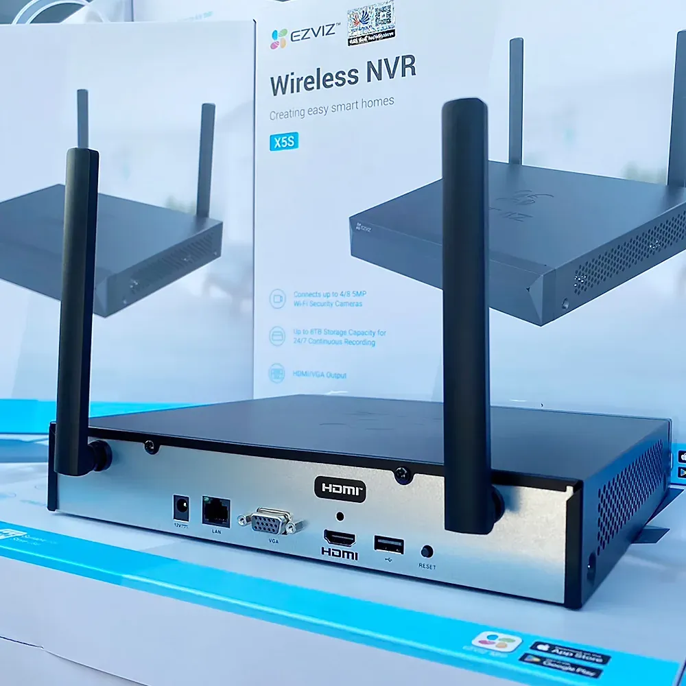 NVR EZVIZ CS-X5S-R100-8W  (50 Mbps/100 Mbps 8IP,8ch/4MP 1 HDDupto8TB,H.265, H.264,2.4GHzWiFi)
