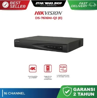 NVR HIKVISION DS-7616NI-Q1(E)(O-STD) (160mbps,16 IP,2ch/8MP,8ch/2MP,1HDD upto 8TB,H.265)