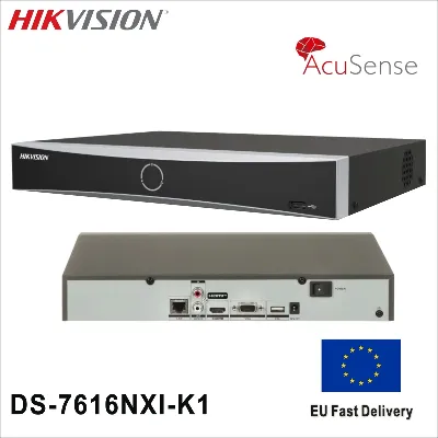 NVR HIKVISION DS-7616NXI-K1(D)(O-STD)(160mbps,16 IP,2ch/12MP,2ch/8MP,8ch/1080P,1HDD upto 10TB,H.265)