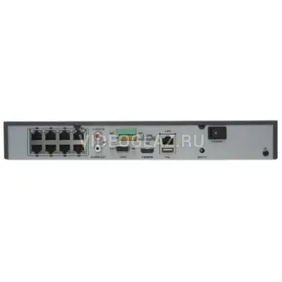 NVR HIWATCH DS-N308P(D) (80mbps,8 IP,1ch/8MP,4ch@1080P,8PoE,1HDD upto 6TB,GLAN,H.265)