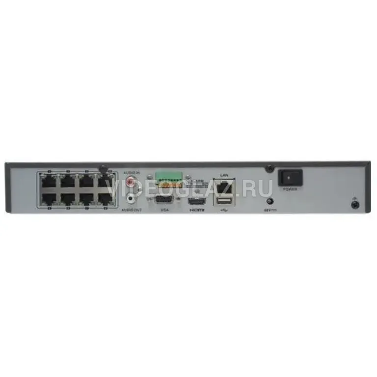 NVR HIWATCH DS-N308P(D) (80mbps,8 IP,1ch/8MP,4ch@1080P,8PoE,1HDD upto 6TB,GLAN,H.265)