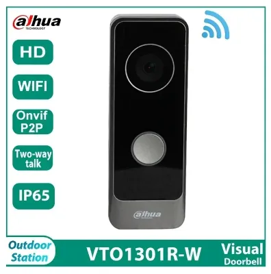 IP вызывная панель DAHUA DHI-VTO1301R-W(2MP,WiFi,IR,Video & Audio messag,переадрес)