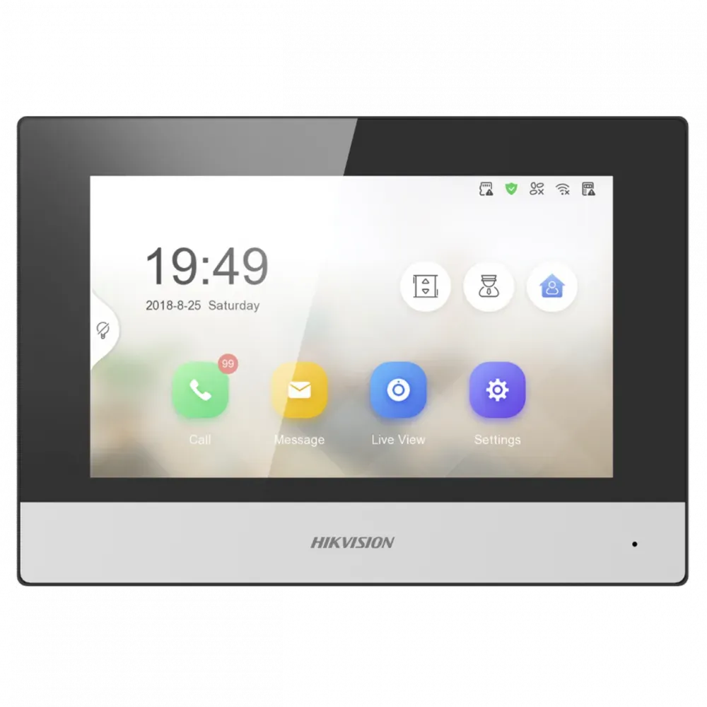 IP монитор видеодомофона HIKVISION DS-KH6320-WTE1(O-STD)  7" Touch-Screen,WIFI,PoE