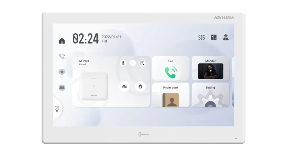 IP монитор видеодомофона HIKVISION DS-KH9510-WTE1(B) WHITE 10,1"(O-STD)Touch-Screen,Android,PoE,WiFi