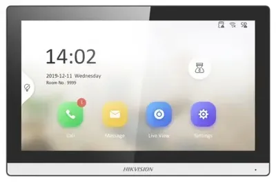 IP монитор видеодомофона HIKVISION DS-KH6350-WTE1(O-STD) 7"Touch-Screen,PoE