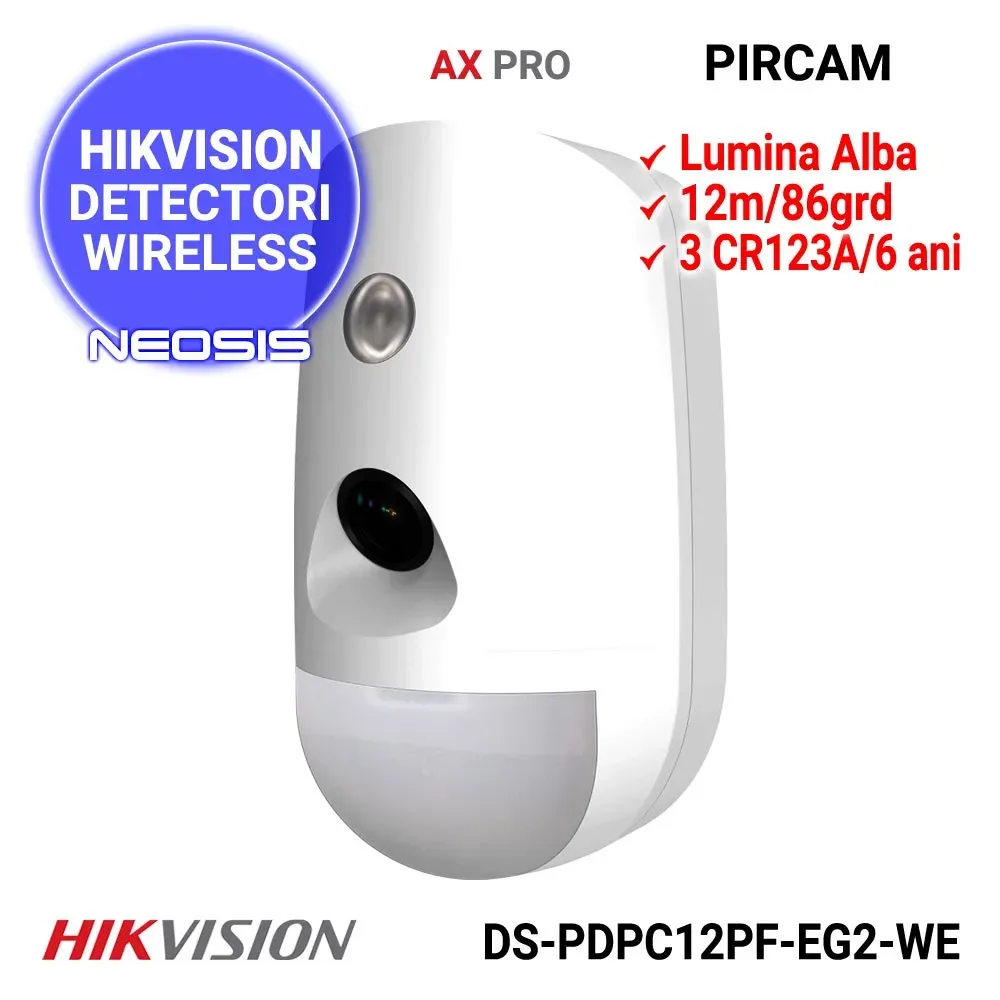 HIKVISION AX PRO 868MHz DS-PDPC12PF-EG2-WE(B)/BLACK(O-STD) PIR-датчик со встроенной камерой беспров.