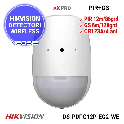 HIKVISION AX PRO DS-PDPG12P-EG2-WB(O-STD) PIR-датчик разбития стекла беспроводной