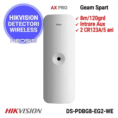 HIKVISION AX PRO DS-PDBG8-EG2-WB(O-STD) датчик разбития стекла (ДРС) беспроводной