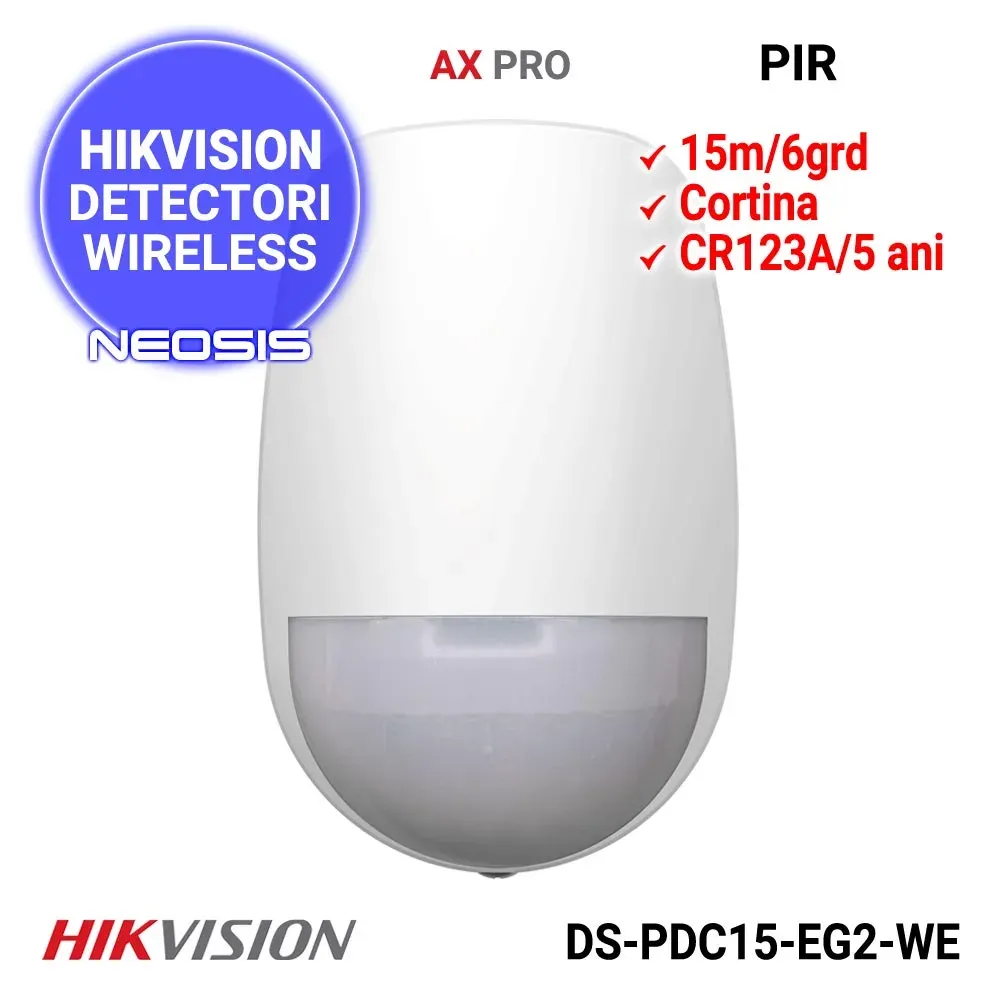 HIKVISION AX PRO DS-PDC15-EG2-WB(O-STD) PIR-датчик, тип "штора" беспроводной