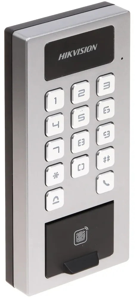 Терминал доступа-видеодомофон HIKVISION DS-K1T502DBFWX-C отпечаток,Mifare,WIFI,IP65,IK09