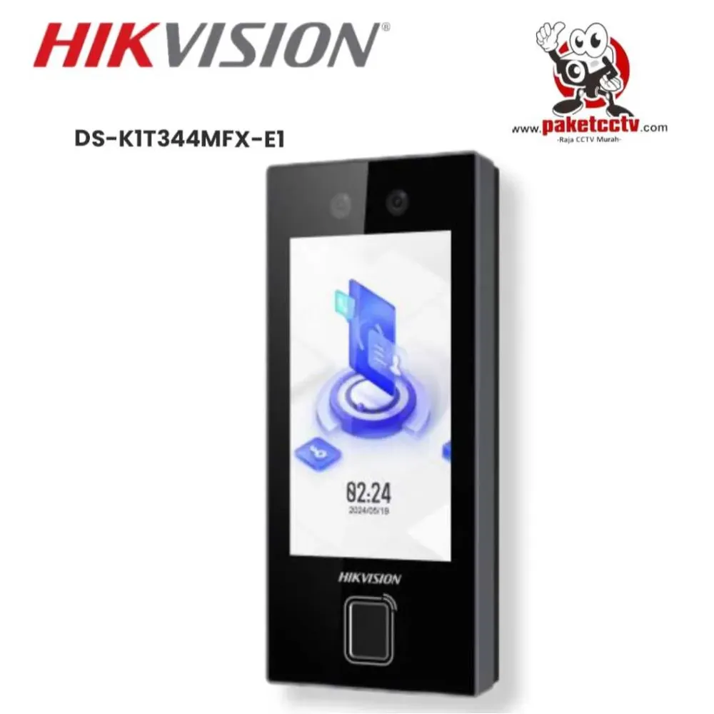 Терминал доступа HIKVISION DS-K1T344MFX-E1(O-STD) распознавание лиц,Отпечаток,Mifare,IP65,PoE