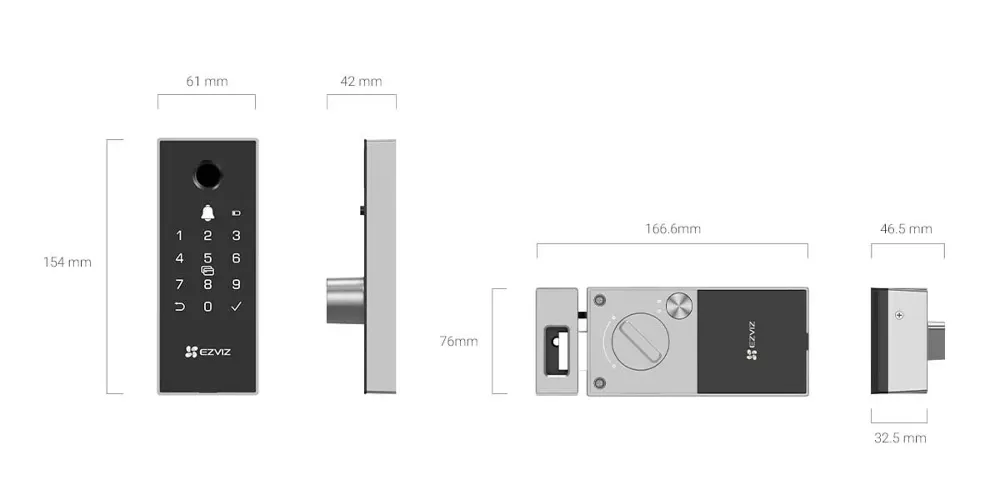 Умный накладной замок EZVIZ DL03  CS-DL03-R100-WP-GR