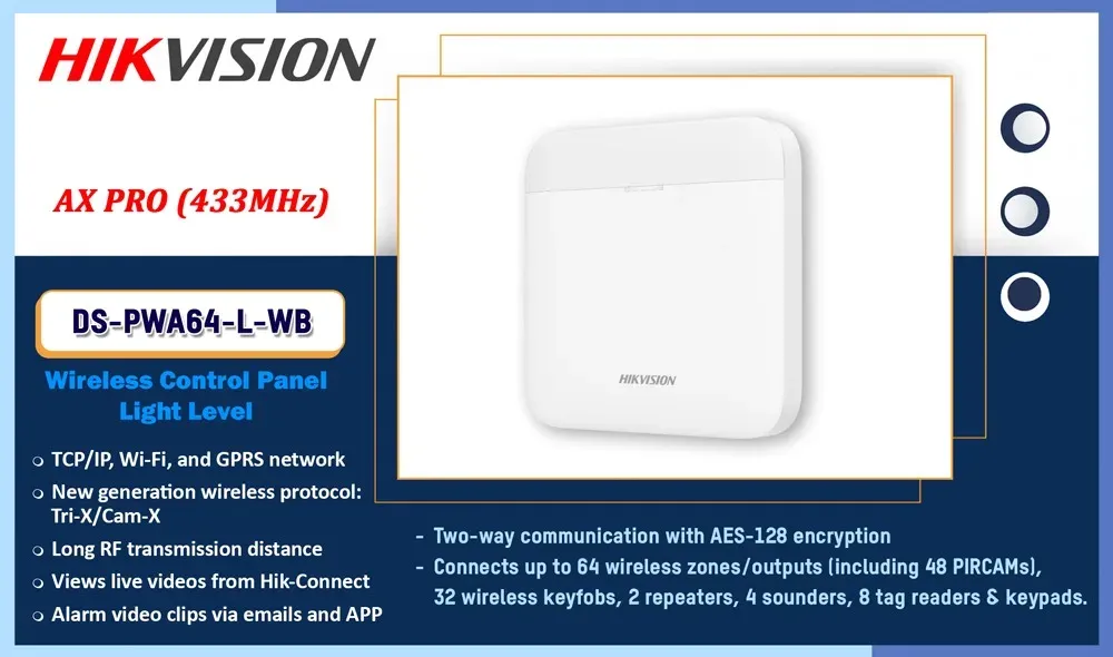 HIKVISION AX PRO DS-PWA64-L-WB(O-STD) охранная панель беспроводная