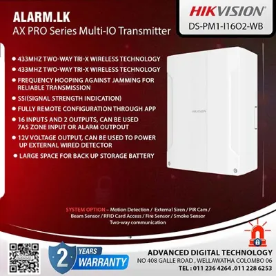 HIKVISION AX PRO DS-PM1-I16O2-WB(O-STD) расширитель,16 вход,2 выход,подкл. проводн датчиков беспр