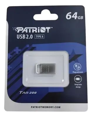 PEN DRIVE 64GB USB 2.0 PATRIOT TAB200 SILVER