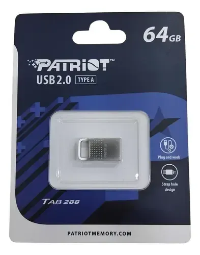 PEN DRIVE 64GB USB 2.0 PATRIOT TAB200 SILVER